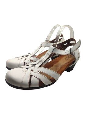 Rockport Cobb Hill Collection Aubrey Womens Size 11 White Leather Heeled Sandals